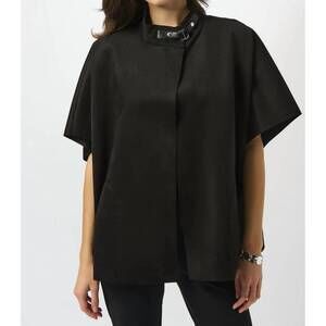 NEW JOSEPH RIBKOFF stand collar cover-up poncho in black